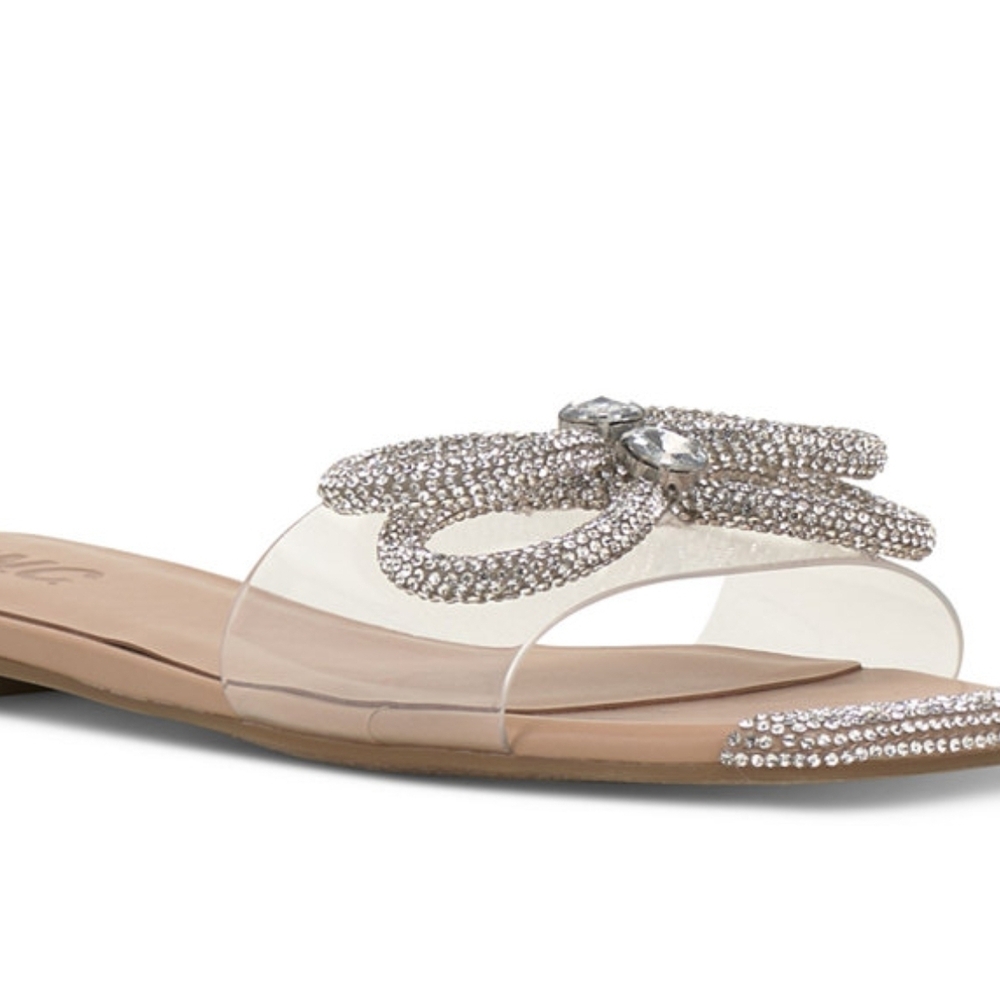 Elegant Rhinestone Embellished Slide Sandals